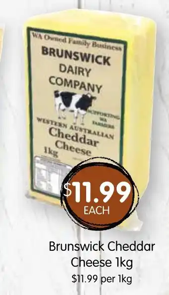 Spudshed Brunswick Cheddar Cheese 1kg offer