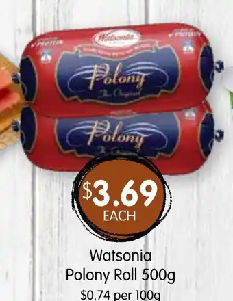 Spudshed Watsonia Polony Roll 500g offer