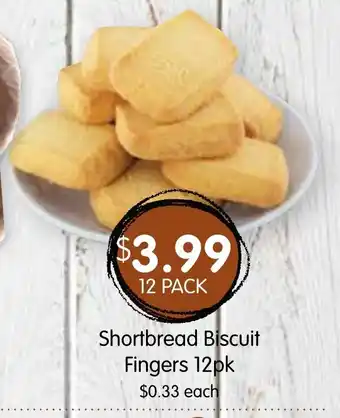 Spudshed Shortbread Biscuit Fingers 12pk offer