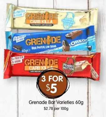 Grenade Bar Varieties 60g