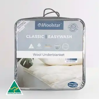 Pillow Talk Easy Wash Reversible Australian Wool Underblanket by Woolstar offer