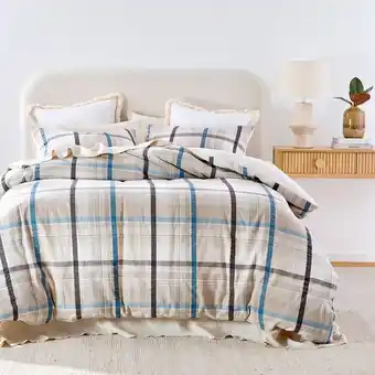 Pillow Talk Myles Check Quilt Cover Set by Habitat offer