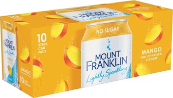 Coles Mount Franklin Lightly Sparkling Water 10x375mL offer