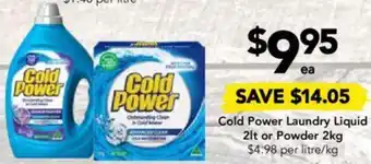 Drakes Cold Power Laundry Liquid 2lt or Powder 2kg offer