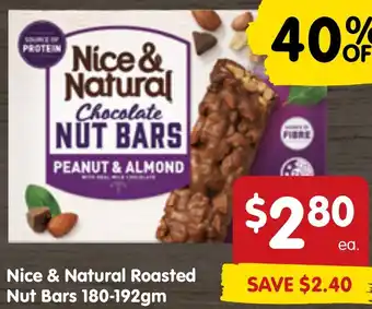 Spar Nice & Natural Roasted Nut Bars 180-192gm offer