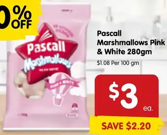 Spar Pascall Marshmallows Pink & White 280gm offer