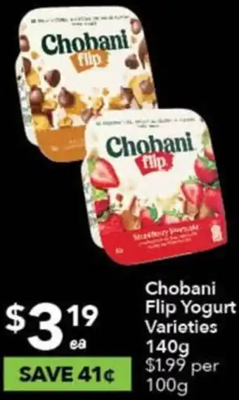 Ritchies Chobani Flip Yogurt Varieties 140g offer