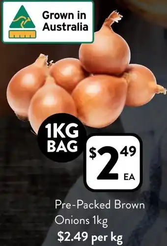 Foodworks Pre-Packed Brown Onions 1kg offer