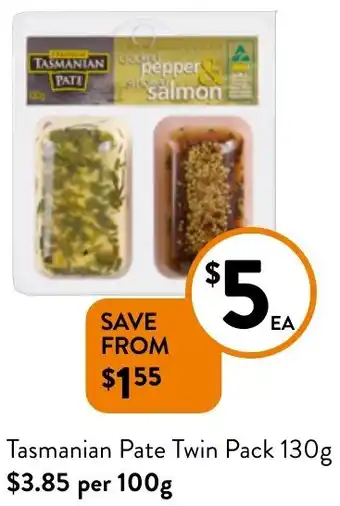 Foodworks Tasmanian Pate Twin Pack 130g offer