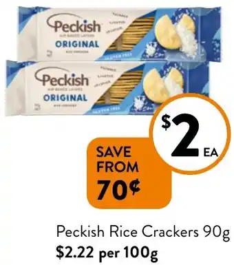 Foodworks Peckish Rice Crackers 90g offer