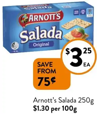 Foodworks Arnott's Salada 250g offer