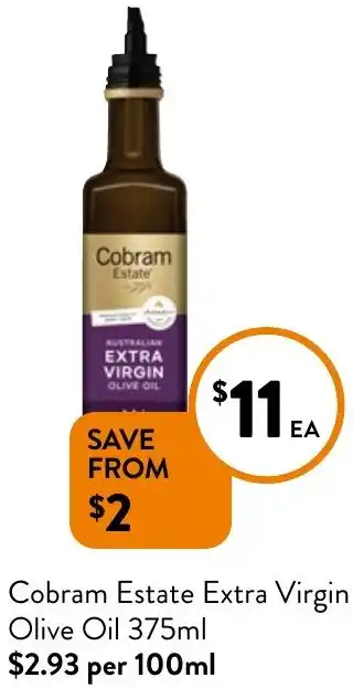 Foodworks Cobram Estate Extra Virgin Olive Oil 375ml offer