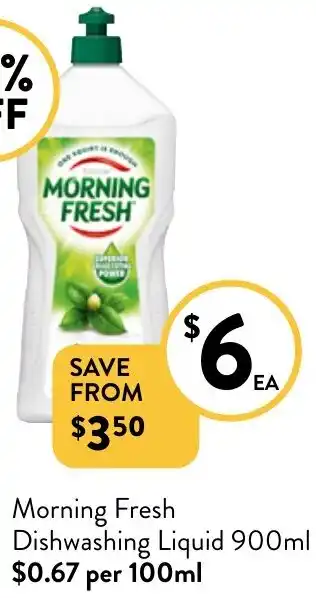 Foodworks Morning Fresh Dishwashing Liquid 900ml offer