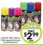 Cheap as Chips colour hair spray 125ml offer