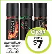 Cheap as Chips assorted Lynx deodorants offer