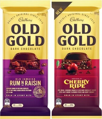Coles Cadbury Old Gold Block Chocolate 180g or Toblerone 200g offer