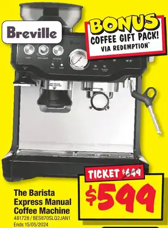 JB Hi-Fi The Barista Express Manual Coffee Machine offer