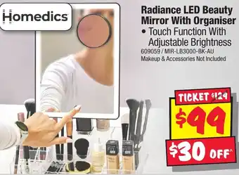 JB Hi-Fi Radiance LED Beauty Mirror With Organiser offer