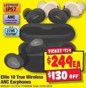 JB Hi-Fi Elite 10 True Wireless ANC Earphones offer