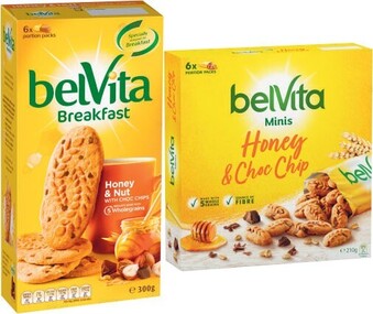 Coles Belvita Breakfast, Soft Bakes, Sandwich or Minis Biscuits 120g-300g offer