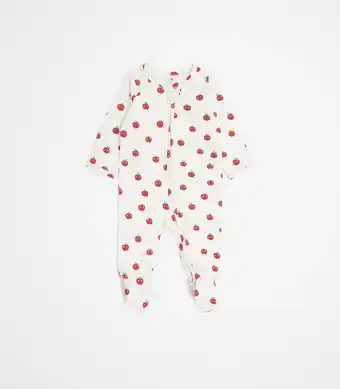 Baby Organic Cotton Print Zip Coverall - Apples