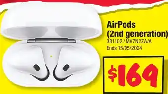 JB Hi-Fi AirPods (2nd generation) offer