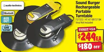 JB Hi-Fi Sound Burger Rechargeable Portable Turntable offer