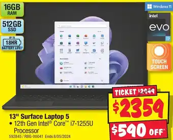 JB Hi-Fi 13" Surface Laptop 5 offer