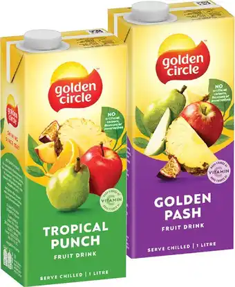 IGA Golden Circle Fruit Drink 1 Litre Selected Varieties offer