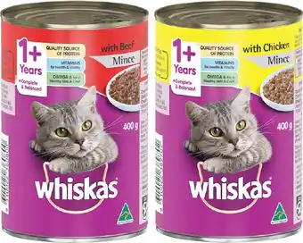 IGA Whiskas Wet Cat Food 400g Selected Varieties offer