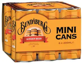 IGA Bundaberg Mini Cans 6x200mL Selected Varieties offer