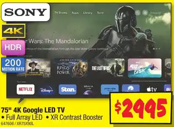 JB Hi-Fi 75" 4K Google LED TV offer