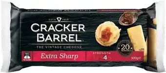 IGA Cracker Barrel Extra Sharp Vintage Cheddar Cheese Block 500g offer