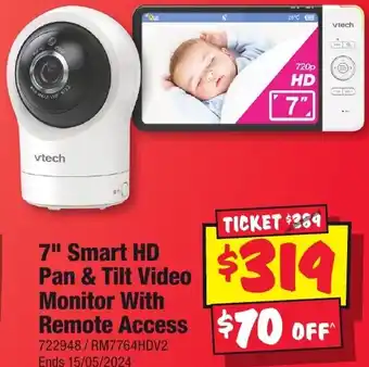 JB Hi-Fi 7" Smart HD Pan & Tilt Video Monitor With Remote Access offer