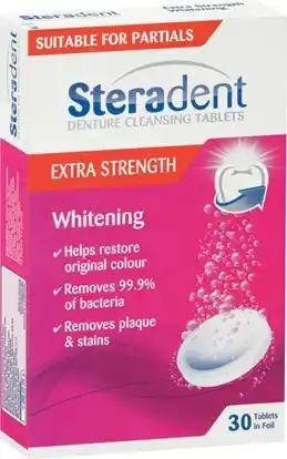 IGA Steradent Extra Strong Denture Cleansing Tablets 30 Pack offer