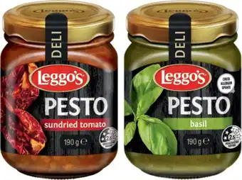 IGA Leggo’s Sundried Tomato or Basil Pesto 190g offer