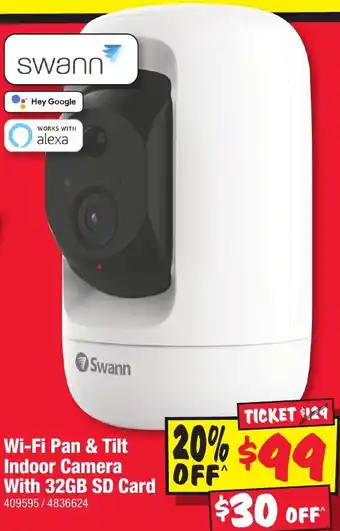 JB Hi-Fi Wi-Fi Pan & Tilt Indoor Camera With 32GB SD Card offer