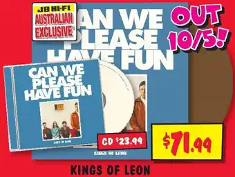 JB Hi-Fi KINGS OF LEON offer