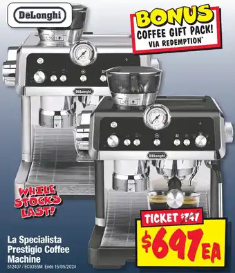 JB Hi-Fi La Specialista Prestigio Coffee Machine offer