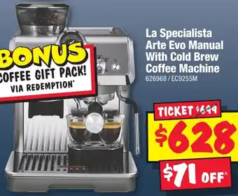 JB Hi-Fi La Specialista Arte Evo Manual With Cold Brew Coffee Machine offer