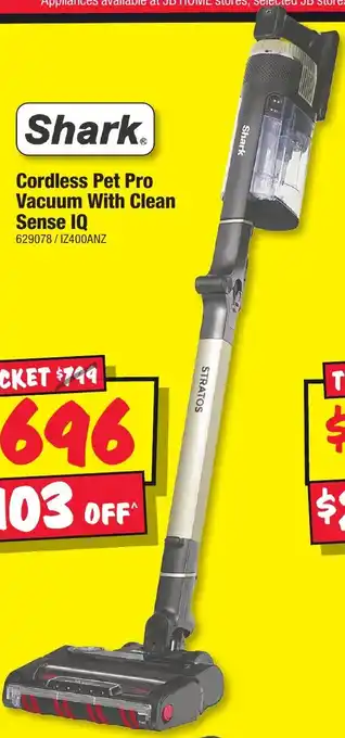 JB Hi-Fi Cordless Pet Pro Vacuum With Clean Sense IQ offer