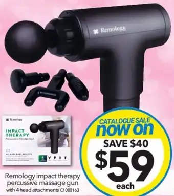 Cheap as Chips Remology impact therapy percussive massage gun offer