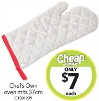 Cheap as Chips Chef's Own oven mits 37cm offer