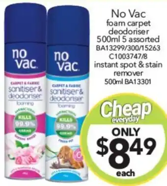 Cheap as Chips No Vac foam carpet deodoriser offer