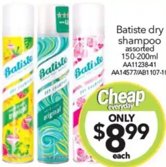 Cheap as Chips Batiste dry shampoo offer