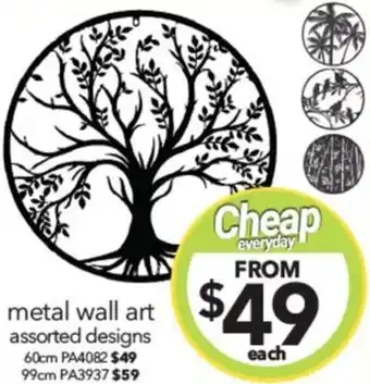 Cheap as Chips metal wall art offer