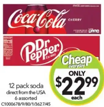 Cheap as Chips 12 pack soda direct from the USA offer