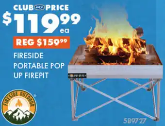 BCF FIRESIDE PORTABLE POP UP FIREPIT offer