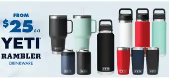 BCF YETI RAMBLER DRINKWARE offer