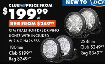 BCF XTM PHAETHON DRL DRIVING LIGHTS WITH INCLUDED WIRING HARNESS offer